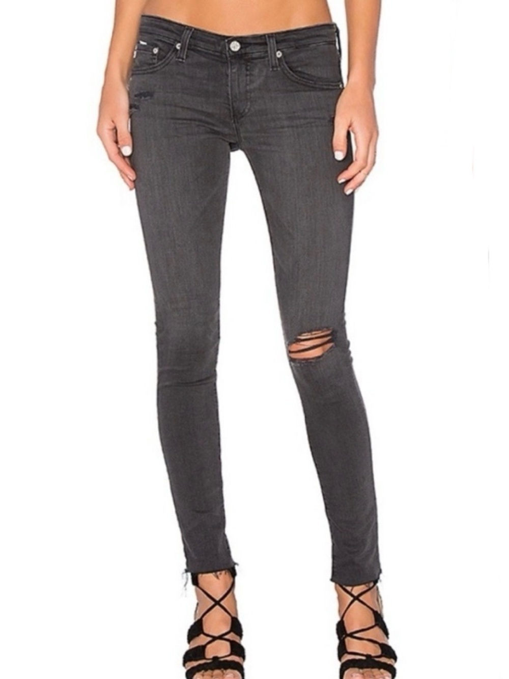 AG Adriano Goldschmied The Legging Ankle Jeans Size 30/10 Gray Jeggings New NWT